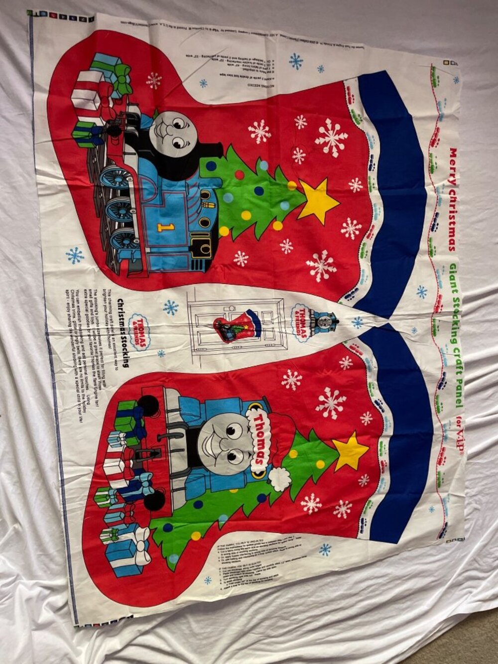 Thomas The Tank Engine Christmas Stocking Craft Panel With Festive Train Design